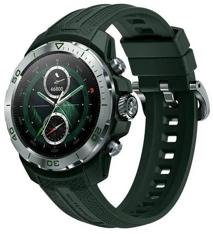 Смарт-часы Mibro GS Explorer Jungle Green 1.32" AMOLED корп.серебристый рем.зеленый разм.брасл.:265мм (XPAW017JG)