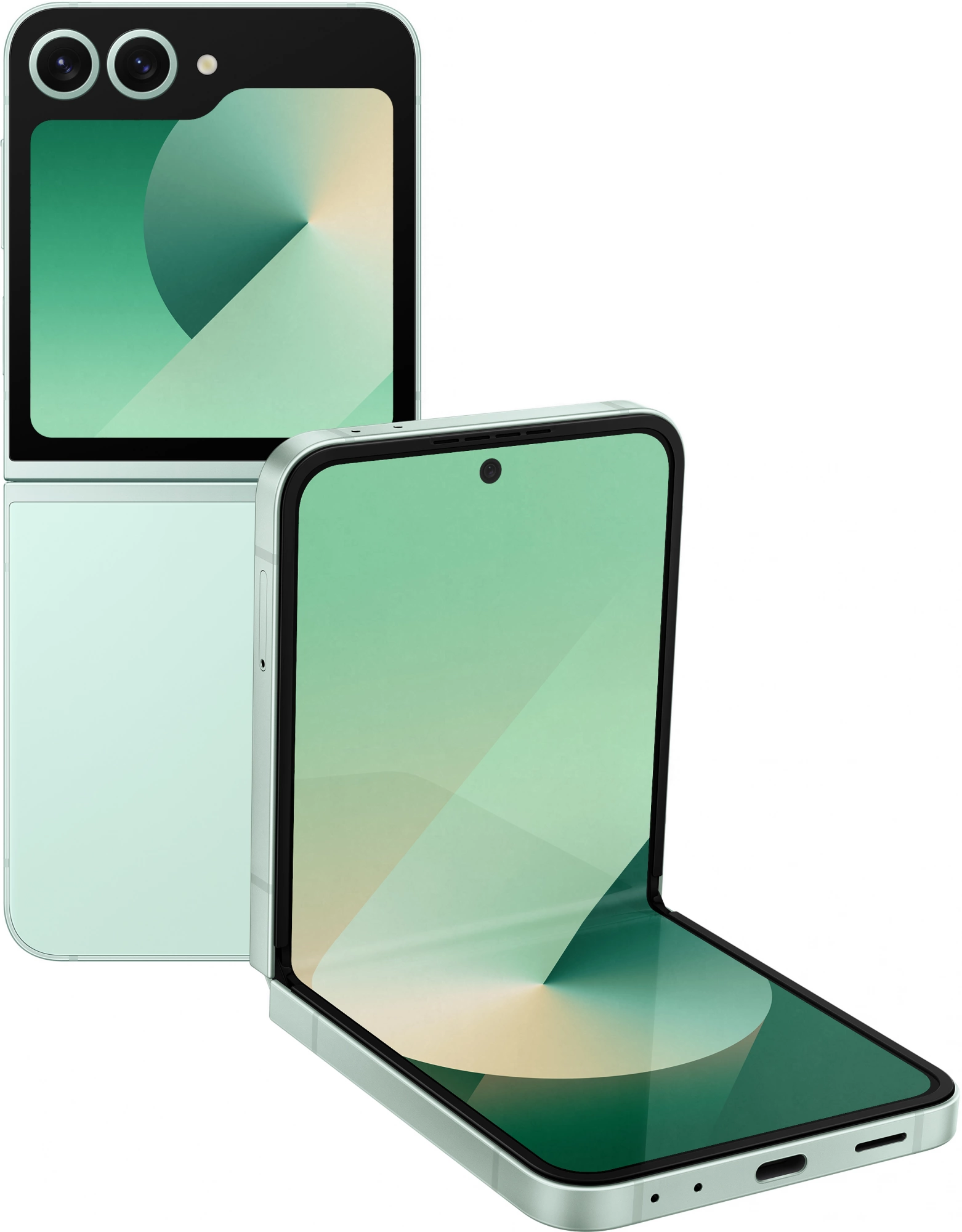 Смартфон Samsung SM-F741B Galaxy Z Flip 6 256Gb 12Gb мятный раскладной 3G 4G 1Sim 6.7" 1080x2640 Android 14 50Mpix 802.11 a/b/g/n/ac/ax NFC GPS GSM900/1800 GSM1900 Protect