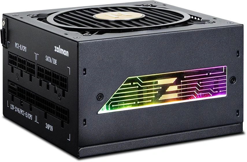 Блок питания Zalman ATX 1200W ZM1200-TMX2 VIEW Gen.5 80+ gold 24pin APFC 120mm fan color 12xSATA Cab Manag RTL