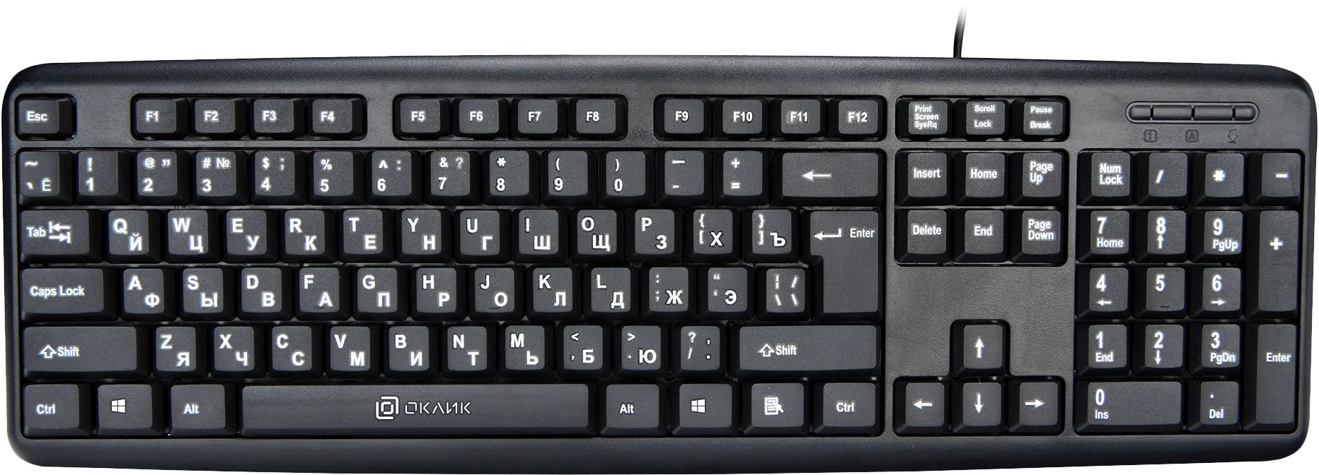 Клавиатура Оклик 180V2 черный USB (1185956)