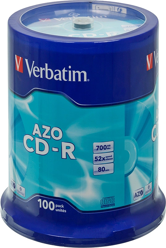 Диск CD-R Verbatim 700Mb 52x Cake Box (100шт) (43430)