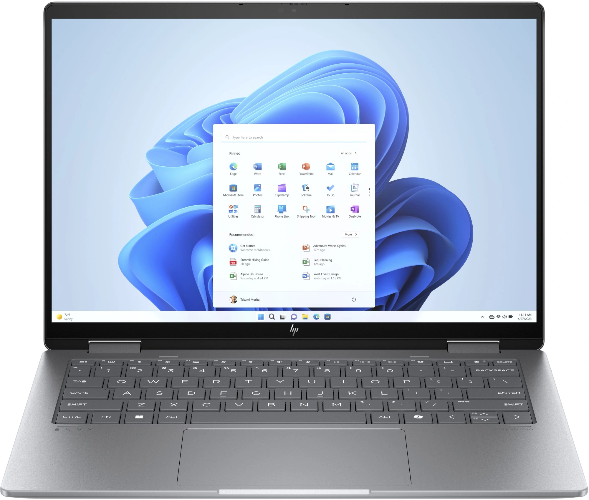 Ноутбук HP Envy x360 14-fa0011ci Ryzen 5 8640HS 16Gb SSD512Gb AMD Radeon 760M 14" IPS Touch WUXGA (1920x1200) Windows 11 Home silver WiFi BT Cam (B18GYEA)