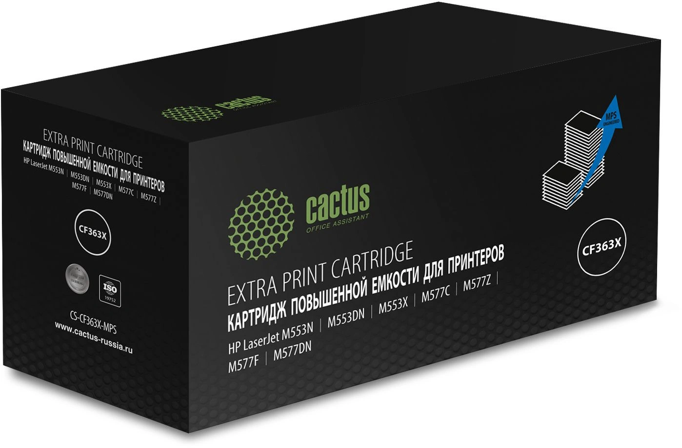 Картридж лазерный Cactus CS-CF363X-MPS CF363XX пурпурный (18000стр.) для HP CLJ M552dn/M553dn/M553N/M553x