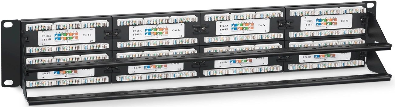 Патч-панель Cabeus PL-48-CAT.5E-DUAL 19" 1U 48xRJ45 кат.5E UTP