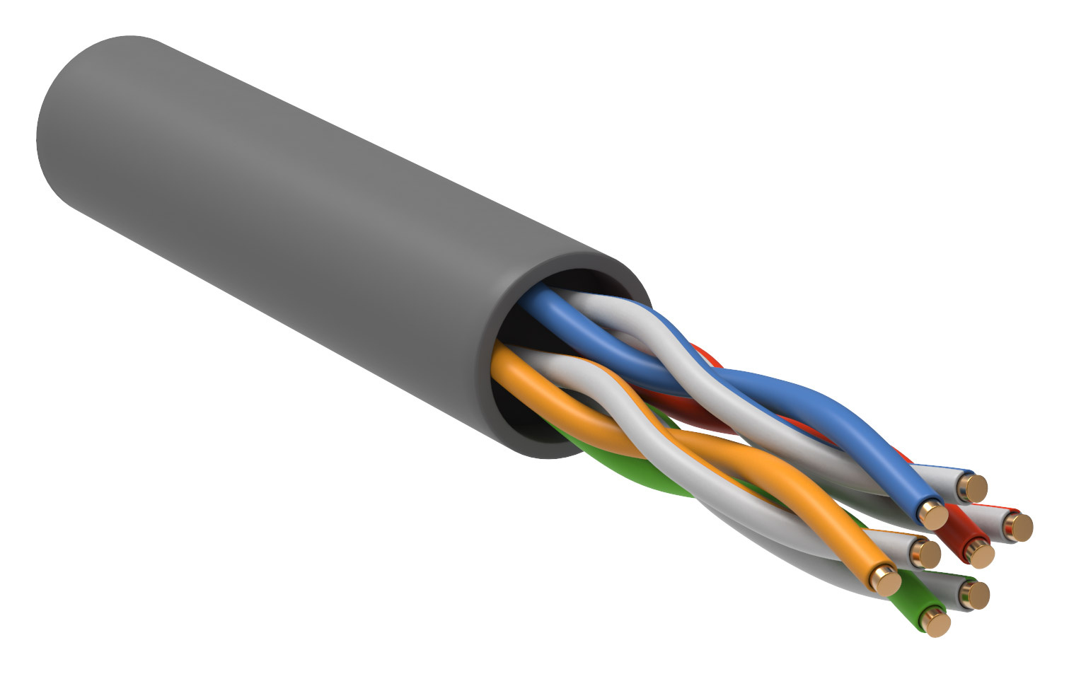Кабель информационный ITK Generica BC1-C504-111-305-G кат.5 UTP 4 пары 24AWG PVC внутренний 305м серый