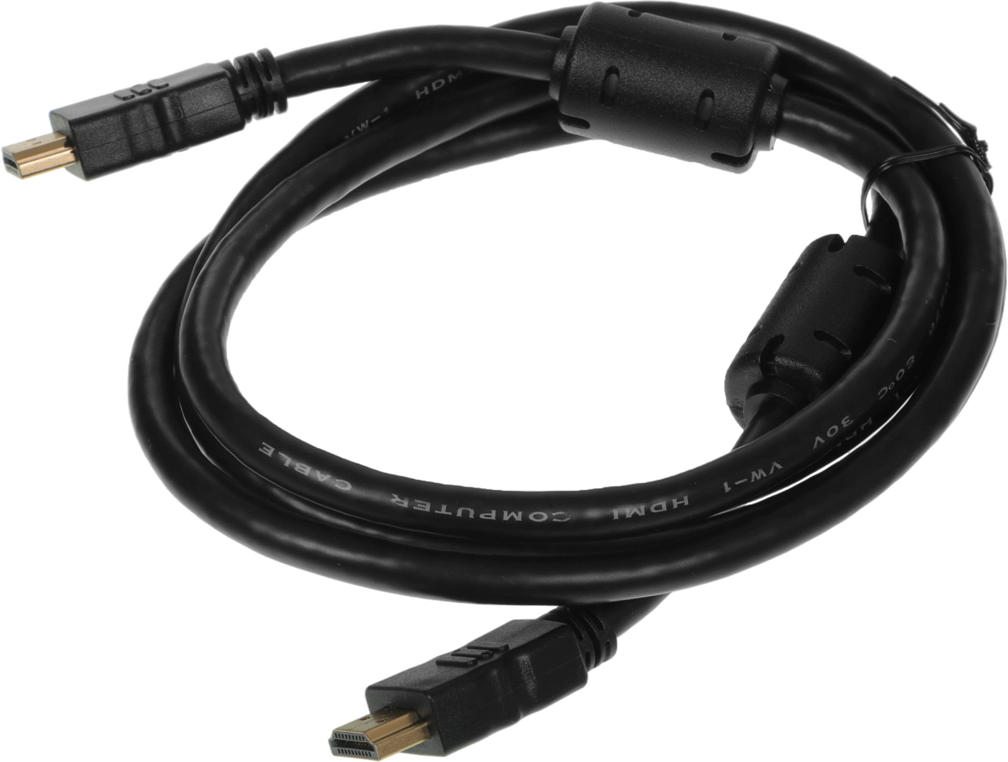 Кабель аудио-видео Ningbo HDMI (m)/HDMI (m) 1.8м. феррит.кольца позолоч.конт. черный (HDMI-1.8M-MG(VER1.4))