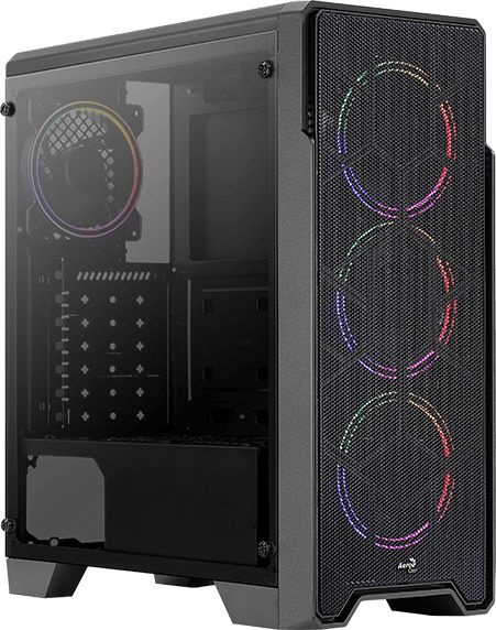 Корпус Aerocool Ore Saturn FRGB-G-BK-v1 черный без БП ATX 3x120mm 2xUSB2.0 1xUSB3.0 audio CardReader bott PSU