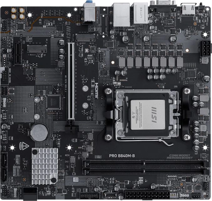 Материнская плата MSI PRO B840M-B Socket AM5 AMD B840 2xDDR5 mATX AC`97 8ch(7.1) 2.5Gg RAID+VGA+HDMI