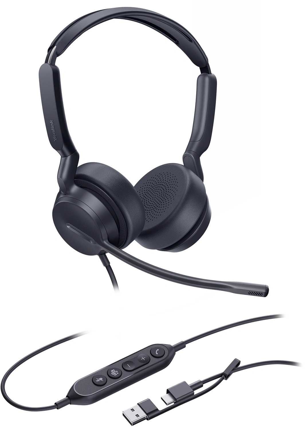 Гарнитура проводная Yealink UH42 Dual UC USB-C/A черный