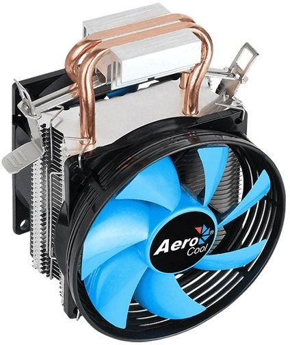 Устройство охлаждения(кулер) Aerocool Verkho 2 Dual Soc-AM5/AM4/1200/2066/1700/1851 серебристый/синий 4-pin 15-25dB Al+Cu 120W 370gr Ret