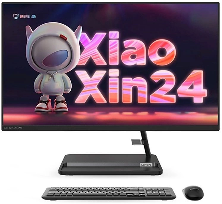 Моноблок Lenovo XiaoXin 23.8" Full HD Ryzen 5 7430U (2.3) 8Gb SSD512Gb RGr Windows 11 Pro GbitEth WiFi BT 90W клавиатура мышь Cam черный 1920x1080