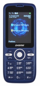Мобильный телефон Digma B240 Linx 32Mb синий моноблок 2Sim 2.44" 240x320 0.08Mpix GSM900/1800 FM microSD