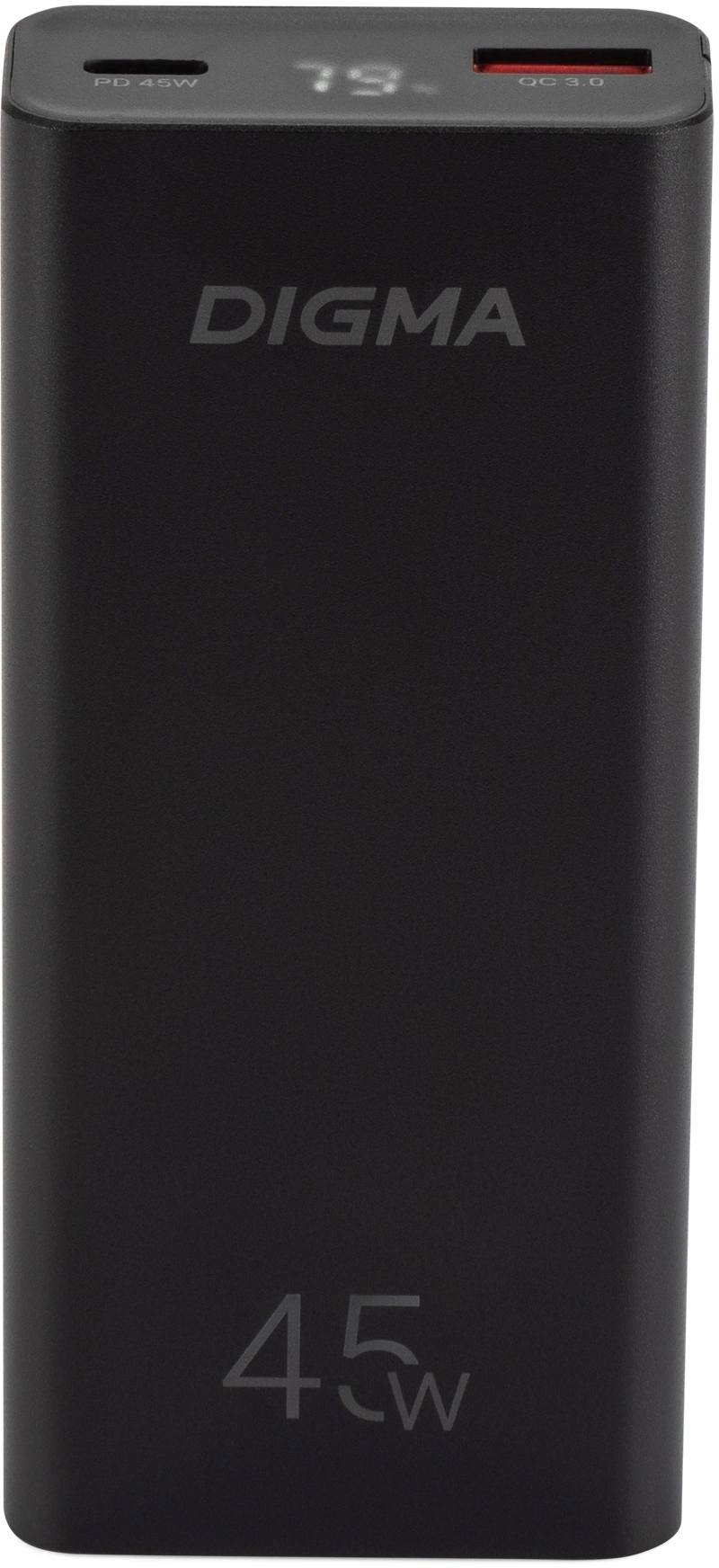 Мобильный аккумулятор Digma DGPF10E 10000mAh QC3.0/PD3.0 45W 4.5A USB-A/USB-C черный (DGPF10E45ABK)