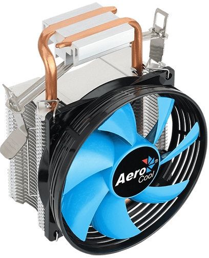 Устройство охлаждения(кулер) Aerocool Verkho 1-3P Soc-AM5/AM4/1200/1700/1851 серебристый/синий 3-pin 28dB Al+Cu 100W 280gr Ret