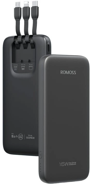 Мобильный аккумулятор Romoss PHC10 10000mAh 22.5W 3A USB-A/USB-C черный