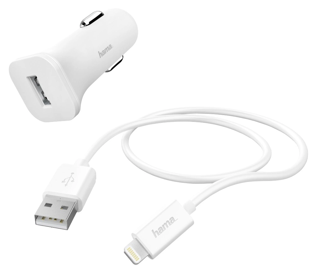 Автомобильное зар./устр. Hama H-183291 5W 1A для Apple белый (00183291)
