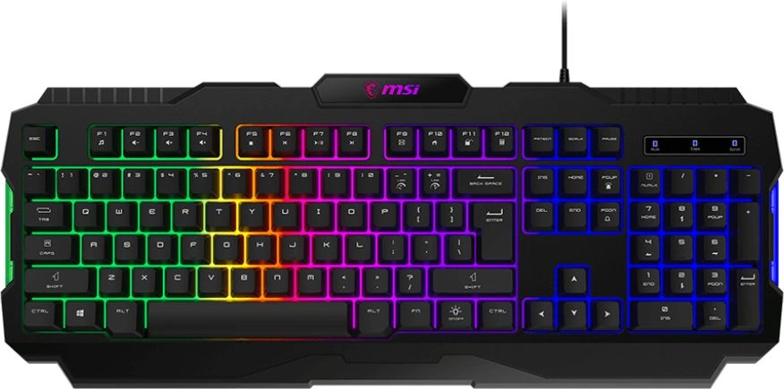 Клавиатура MSI FORGE GK100 RU черный USB for gamer LED (S11-04RU252-HH9) кабель 1.5м