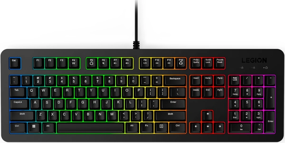 Клавиатура Lenovo Legion K310 RGB черный USB Multimedia for gamer LED (GY41N91872) кабель 1.8м