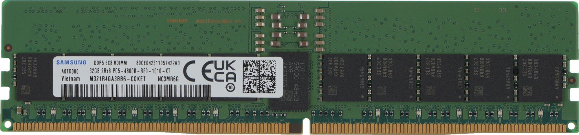 Память DDR5 Samsung M321R4GA3BB6-CQKET 32Gb RDIMM ECC Reg PC5-38400 4800MHz