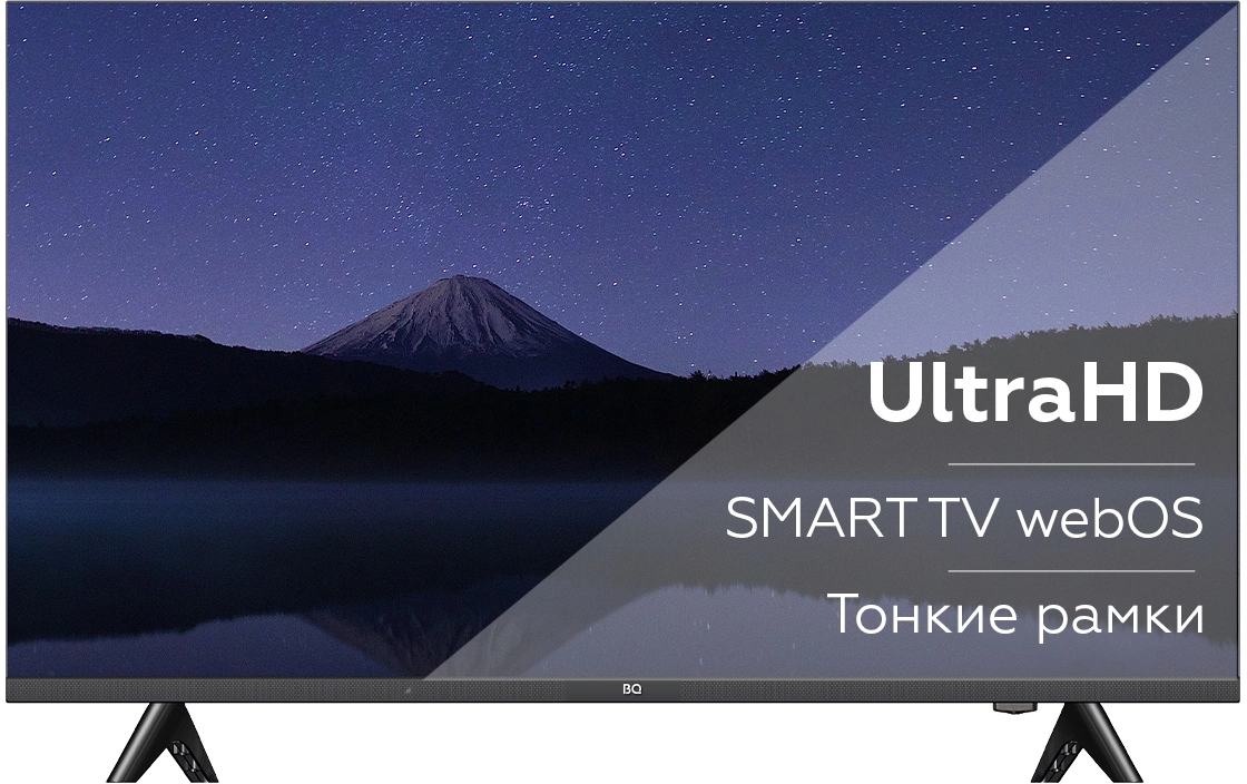 Телевизор LED BQ 50" 50FS32B Frameless черный/черный 4K Ultra HD 60Hz DVB-T DVB-T2 DVB-C DVB-S2 3D USB WiFi Smart TV