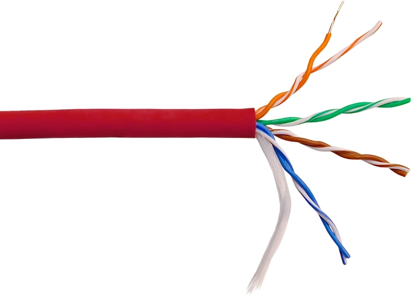 Кабель информационный Lanmaster LAN-5EUTP-HFLT-RD кат.5E UTP 4 пары 24AWG LSZH внутренний 305м красный