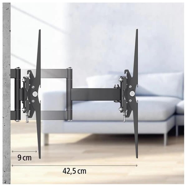Кронштейн для телевизора Hama 00220829 черный 32"-65" макс.35кг настенный поворотно-выдвижной и наклонный