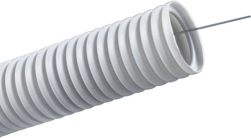 Труба гофр. гибкая ПВХ Cabeus FCPL-20-PVC-100-1-GY внеш.D=20мм с протяжкой 100м сер.