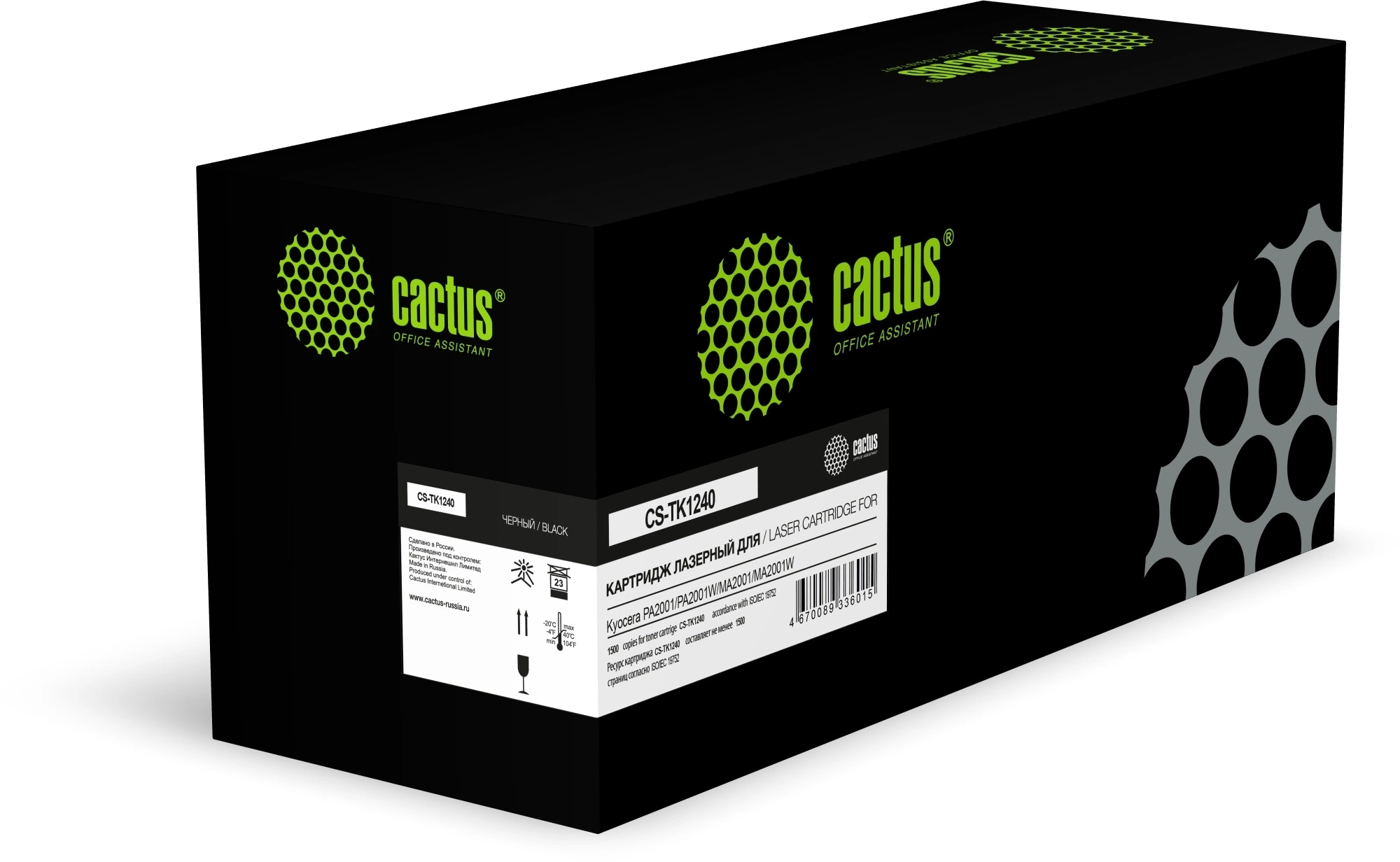 Картридж лазерный Cactus CS-TK1240 TK-1240 черный (1500стр.) для Kyocera PA2001/PA2001W/MA2001/MA2001W с чипом