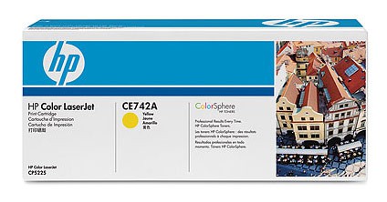 Картридж лазерный HP 307A CE742A желтый бар.в компл. (7300стр.) для HP CLJ CP5225