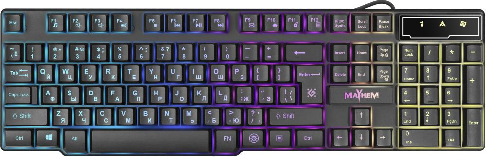 Клавиатура Defender GK-360DL черный USB for gamer LED (45360) кабель 1.5м