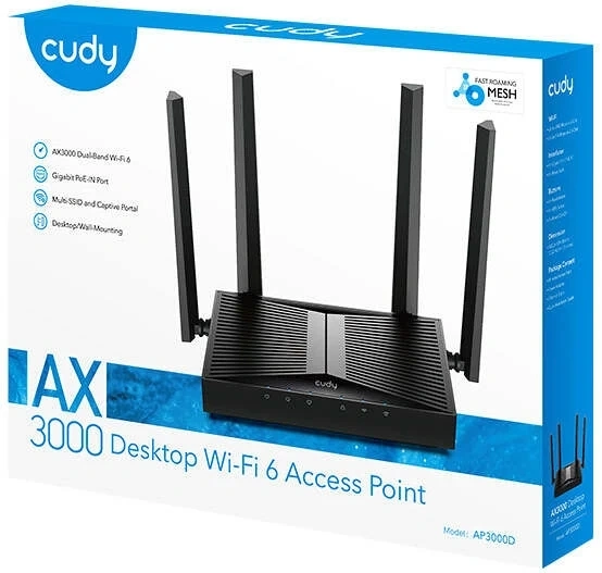 Точка доступа Cudy AP3000D AX3000 10/100/1000BASE-T черный