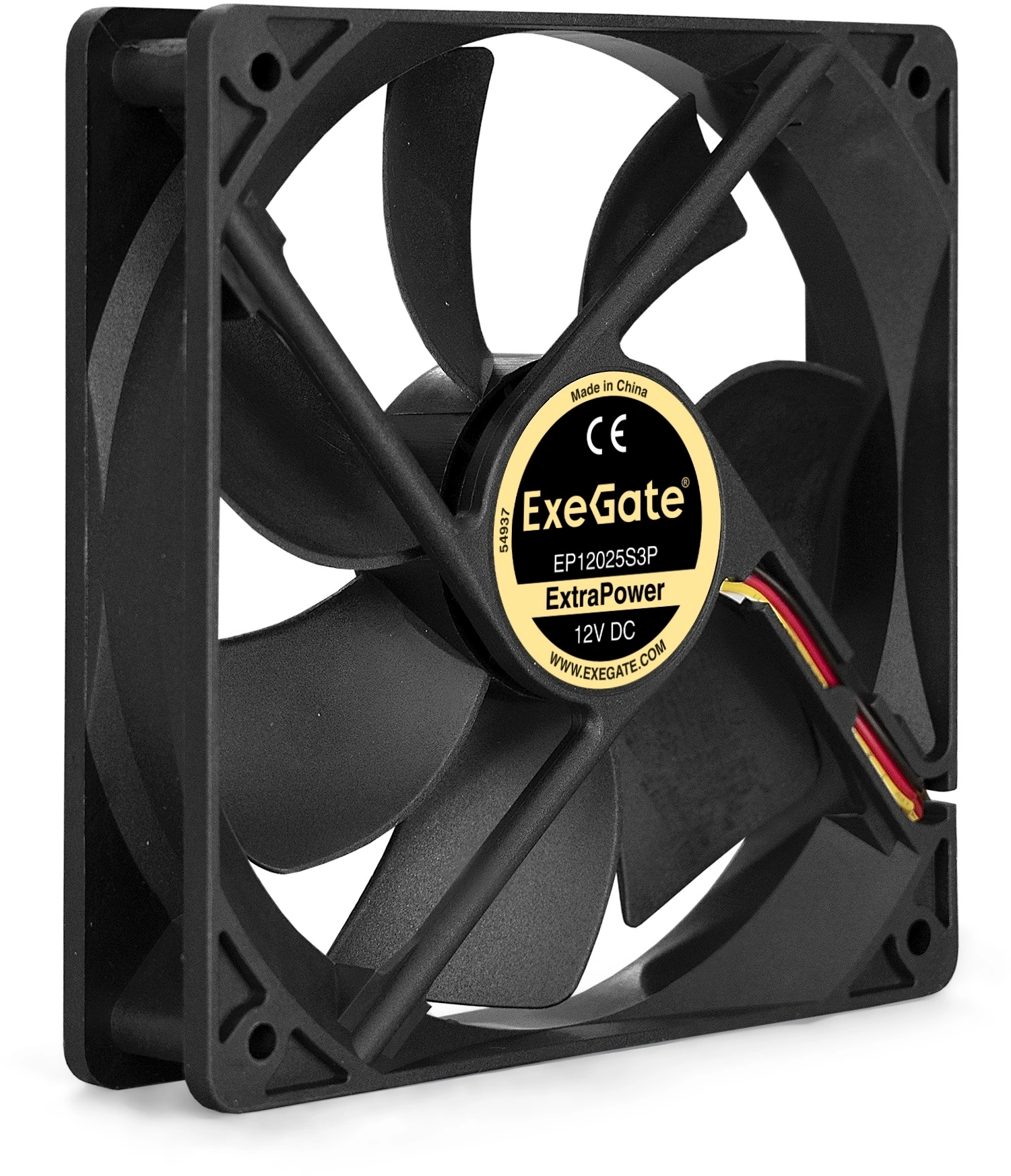 Вентилятор для корпуса Exegate EX283388RUS 120х120x25 черный 3-pin 28дБ OEM