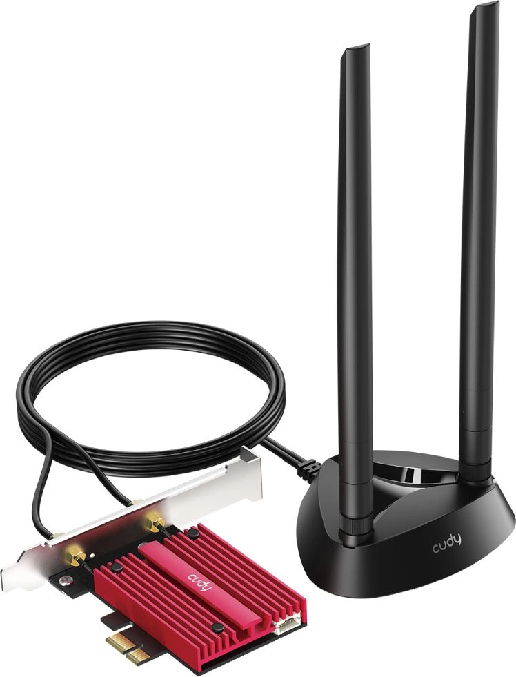 Сетевая карта Wi-Fi + Bluetooth Cudy WE9300S BE9300 PCI Express x1 (ант.внеш.съем) 2ант.