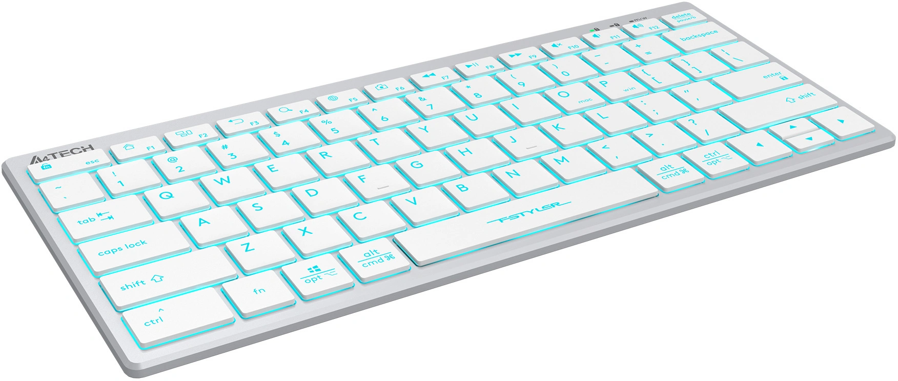 Клавиатура A4Tech FX61 белый USB slim LED (FX61 WHITE) кабель 1.5м