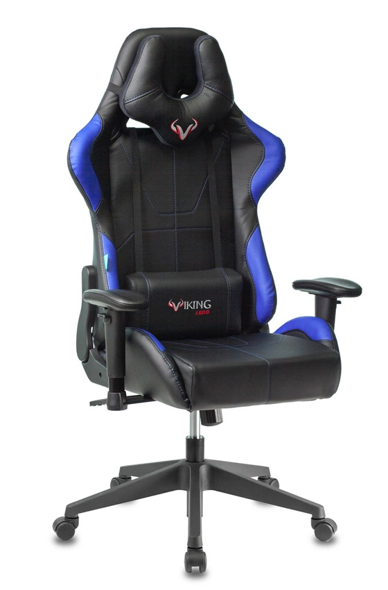 Кресло игровое Zombie VIKING 5 AERO черный/синий экокожа с подголов. крестов. пластик