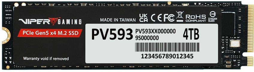 Накопитель SSD Patriot PCIe 5.0 x4 4TB PV593P4TBM28H Viper VP593 M.2 2280