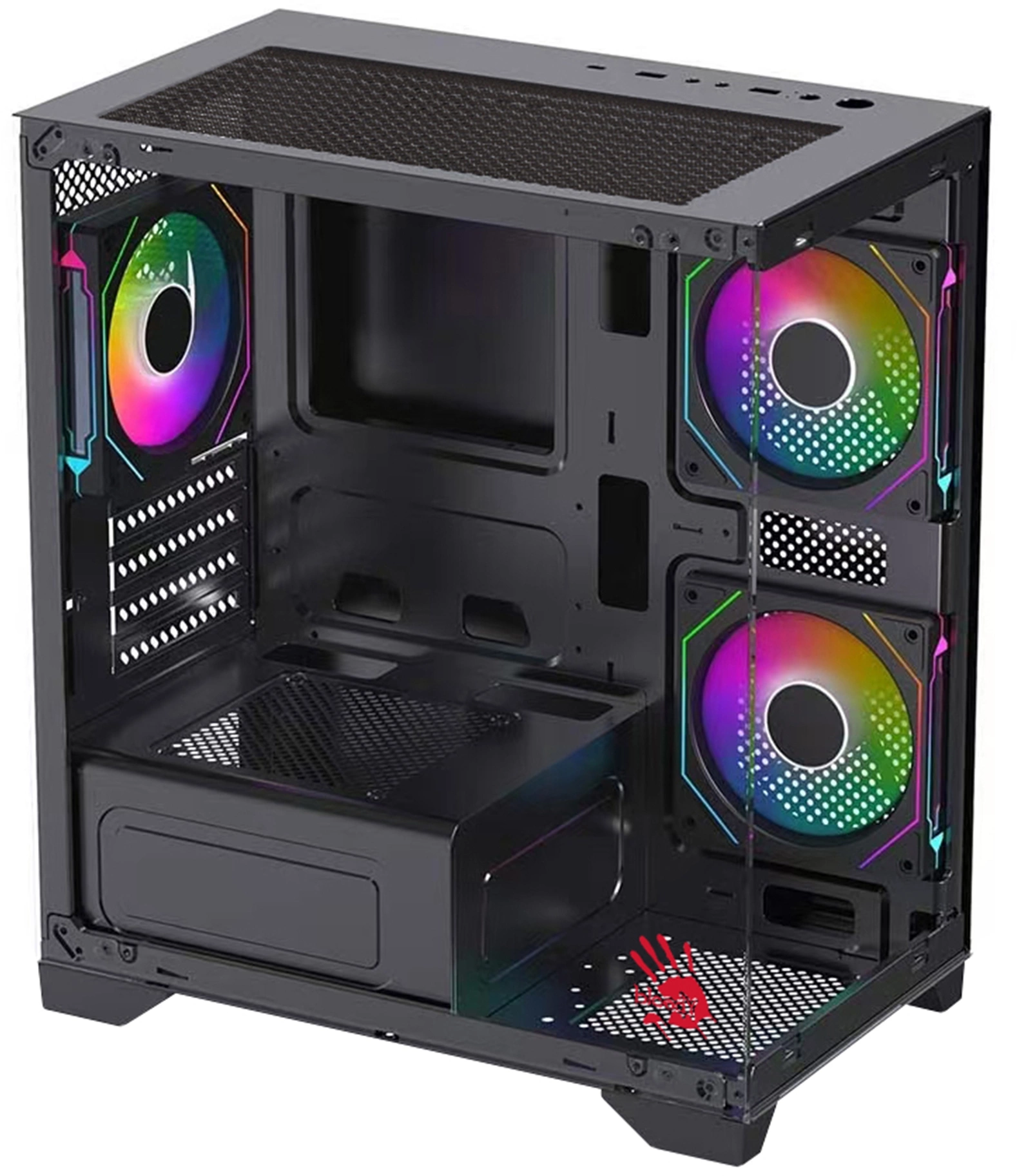 Корпус Bloody BD-CC103F черный без БП mATX 7x120mm 1xUSB2.0 1xUSB3.0 audio bott PSU
