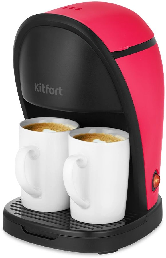 Кофеварка капельная Kitfort КТ-7188-1 450Вт черный/малиновый