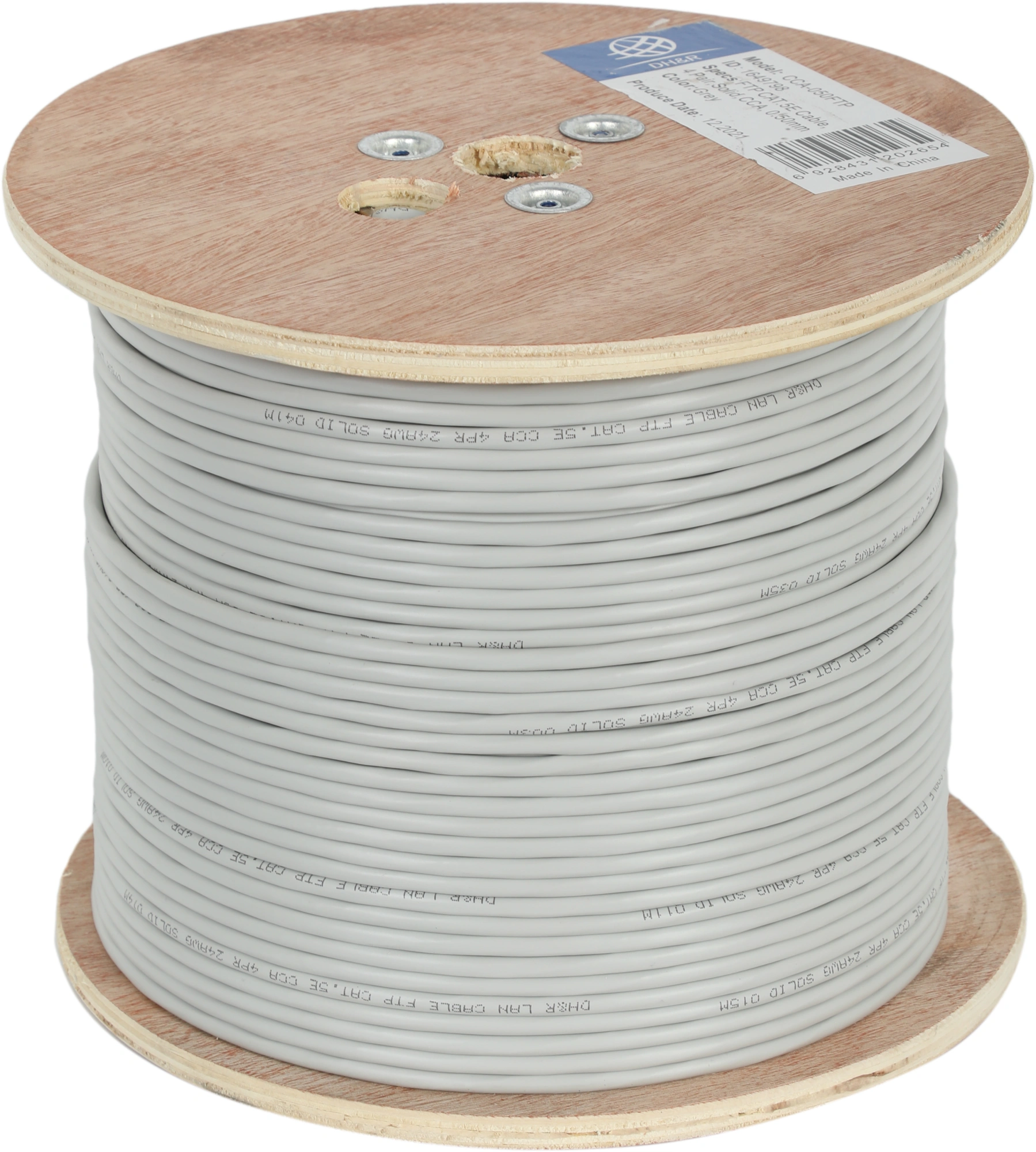 Кабель сетевой Ningbo FTP 4 пары cat.5E solid 0.5мм CCA molded 305м серый