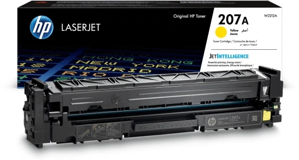 Картридж лазерный HP 207A W2212A желтый бар.в компл. (1250стр.) для HP M255/MFP M282/M283