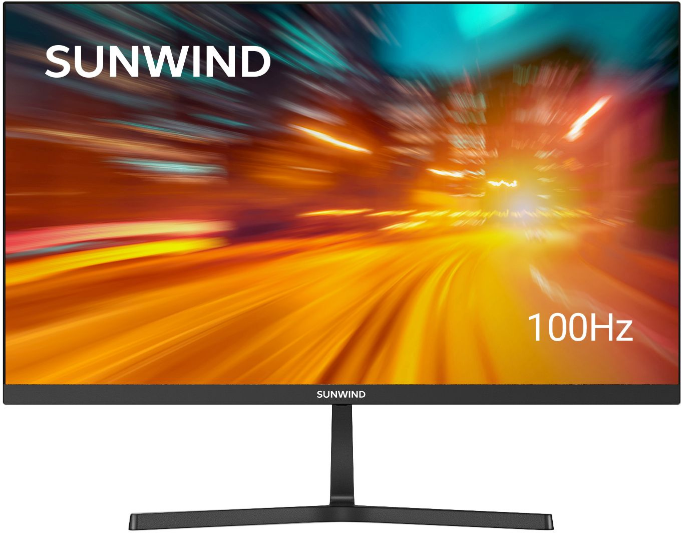 Монитор SunWind 23.8" SM-24FI221 черный IPS LED 16:9 HDMI M/M матовая 250cd 178гр/178гр 1920x1080 100Hz G-Sync VGA DP FHD 3.0кг