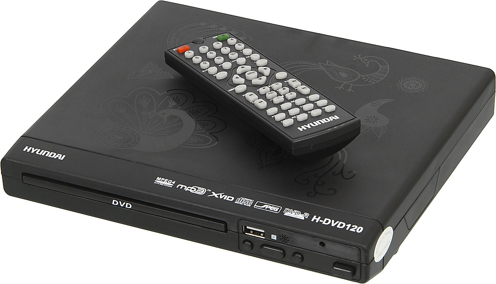 Плеер DVD Hyundai H-DVD120 черный ПДУ