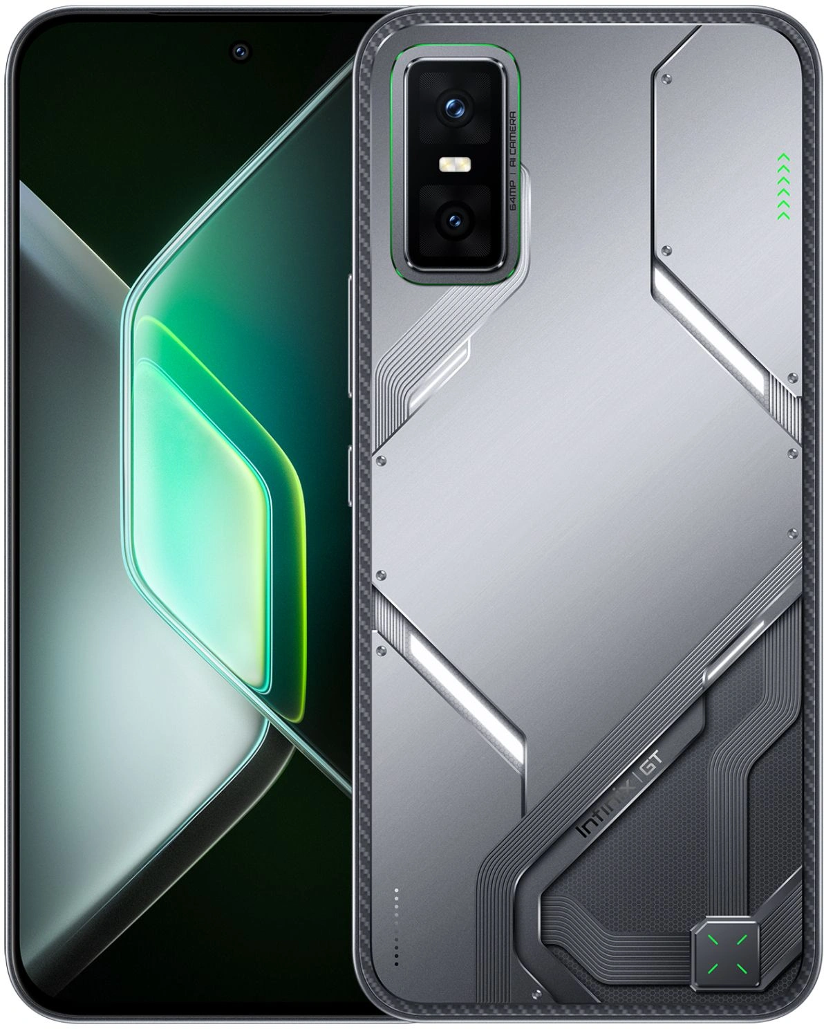 Смартфон Infinix X6876 GT 30 256Gb 8Gb графит моноблок 3G 4G 2Sim 6.78" 1224x2720 Android 15 64Mpix 802.11 a/b/g/n/ac/ax NFC GPS Protect FM