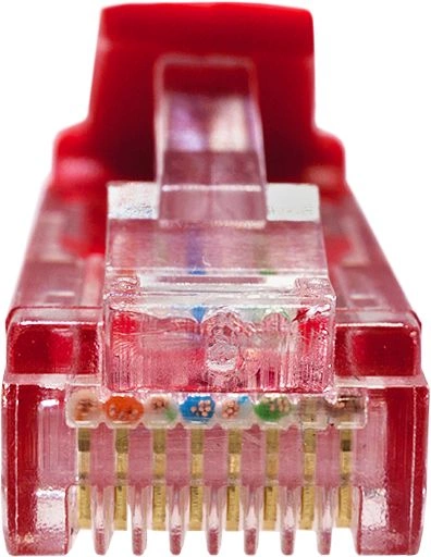 Патч-корд Suprlan 10-0152 UTP RJ-45 вил.-вилка RJ-45 кат.5E 1м красный LSZH 26AWG