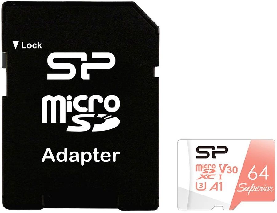 Флеш карта microSDXC 64GB Silicon Power SP064GBSTXDV3V20SP Superior + adapter