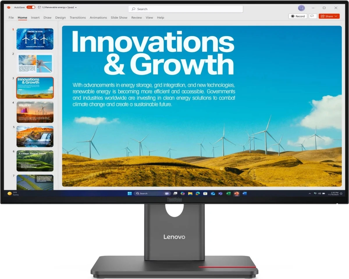 Монитор Lenovo 23.8" ThinkVision P24QD-40 черный IPS LED 4ms 16:9 HDMI матовая HAS Piv 1500:1 300cd 178гр/178гр 2560x1440 DP Quad 2K (1440p) USB