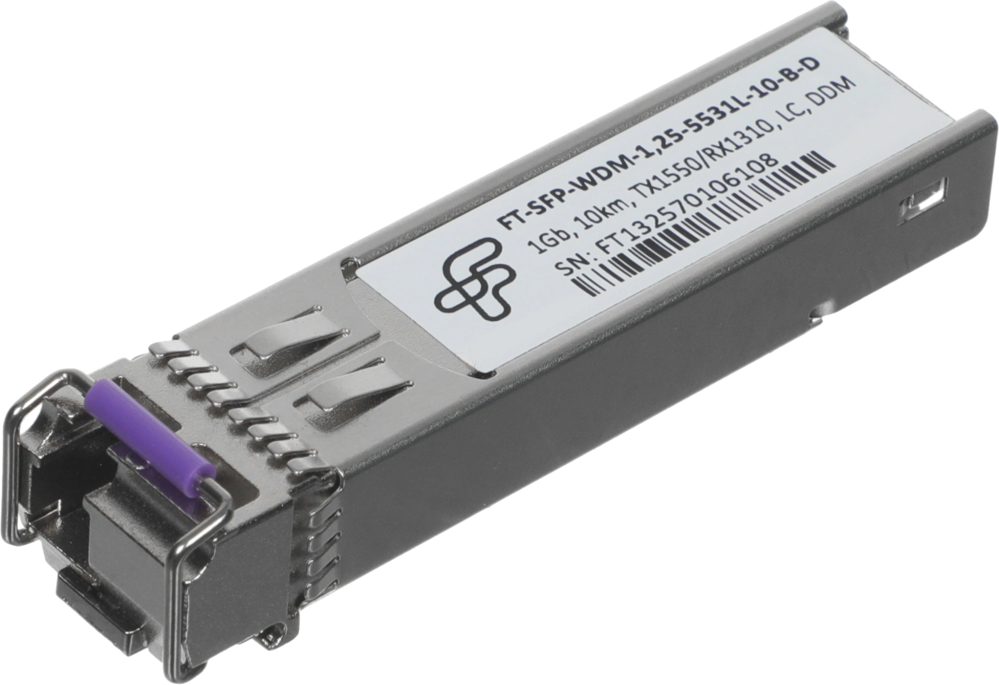 Трансивер Future Technologies FT-SFP-WDM-1,25-5531L-10-B-D оптич. SFP WDM SM 1.25Гбит/с Tx:1550нм Rx:1310нм до 10км