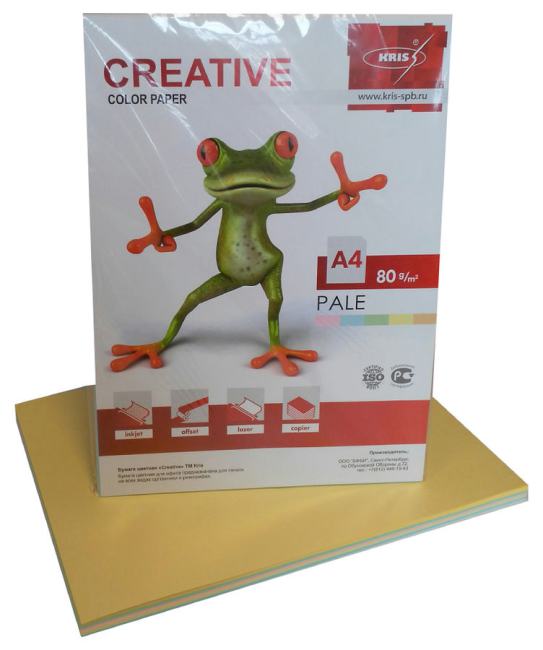 Бумага Creative БПPR-100R A4/80г/м2/100л./радуга пастель (5цветов) универсальная