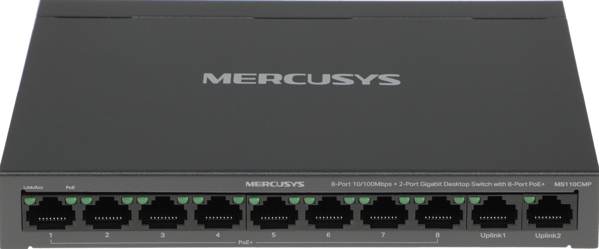 Коммутатор Mercusys MS110CMP (L2) 8x100Мбит/с 2x1Гбит/с 8PoE+ 115W неуправляемый