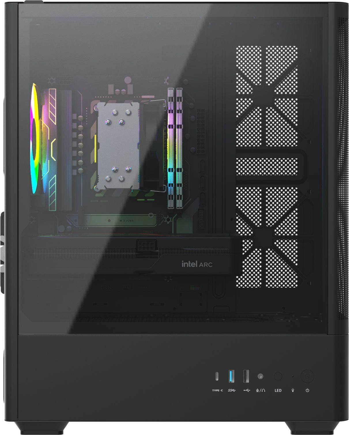 ПК Teclast G03 Ryzen 5 7500F (3.7) 32Gb SSD1Tb Arc B580 12Gb Windows 11 Pro GbitEth WiFi BT 500W черный (G03 7500F32G1TB580BKRU)